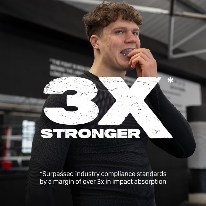 SAFEJAWZ Sports Mouthguard Slim Fit  Adult and Junior Mouth Guard with Case for Boxing  Basketball  Lacrosse  Football  MMA  Martial Arts  Hockey and All Contact Sports (Adult 12+ Years  Clear) - Image 2